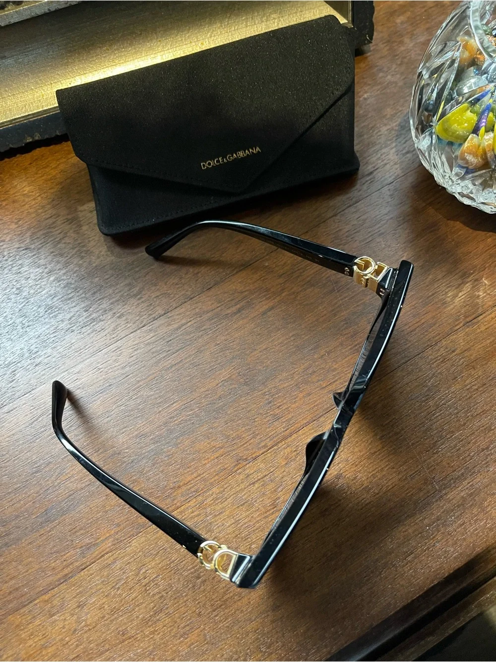 Dolce & Gabbana Black and Gold Designer Sunglasses
